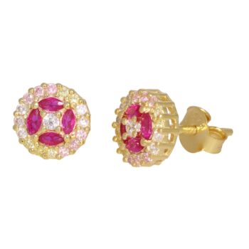 Srebrne złocone kolczyki na sztyft