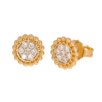 Złote kolczyki z brylantami na sztyft