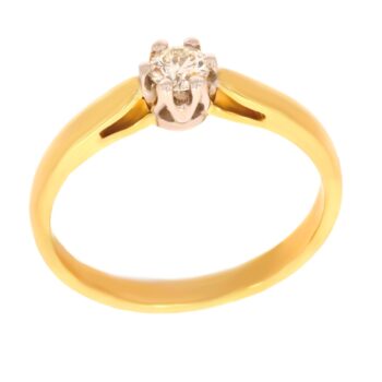 Złoty pierścionek z brylantem