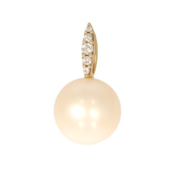 Złota zawieszka z perłą i brylantami