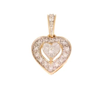 Złota zawieszka serduszko z brylantami