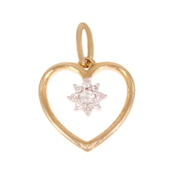 Złota zawieszka serce z brylantami