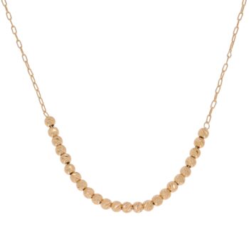 Srebrny pozłacany naszyjnik z grawerowanymi kulkami