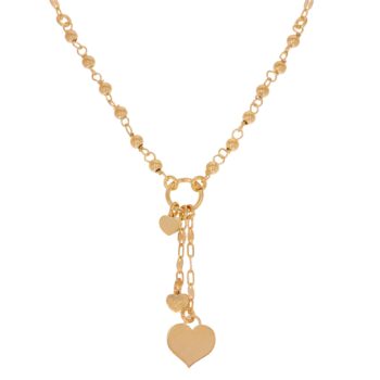 Srebrny złocony naszyjnik z serduszkami