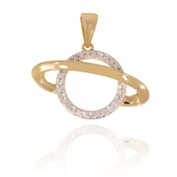 Złota zawieszka 'globus" z brylantami