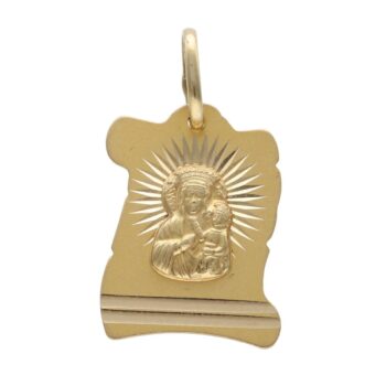 Złoty medalik Matka Boża z dzieciątkiem