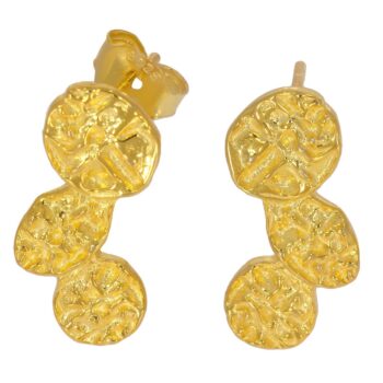 Srebrne pozłacane kolczyki na sztyft