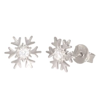 Srebrne kolczyki gwiazdki z cyrkonią na sztyft