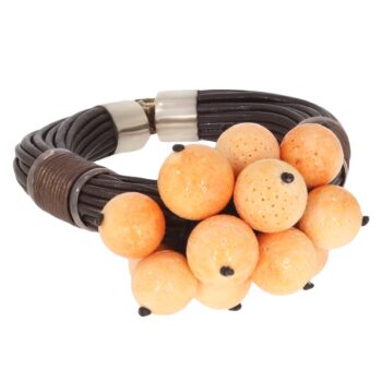 Bransoletka z kulkami koralowca