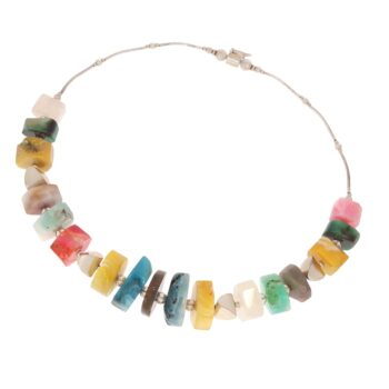 Naszyjnik z agatami i kwarcami