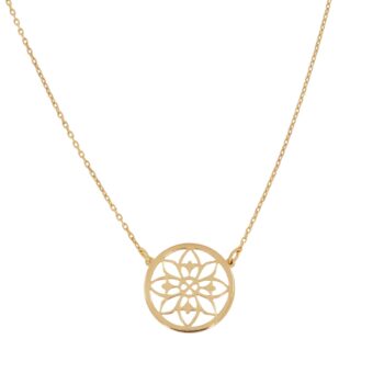 Srebrny naszyjnik celebrytka z ażurową centką