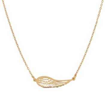Srebrny złocony naszyjnik ze skrzydełkiem